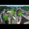 Château de Fougères - plus grand du monde banque vidéo aerienne